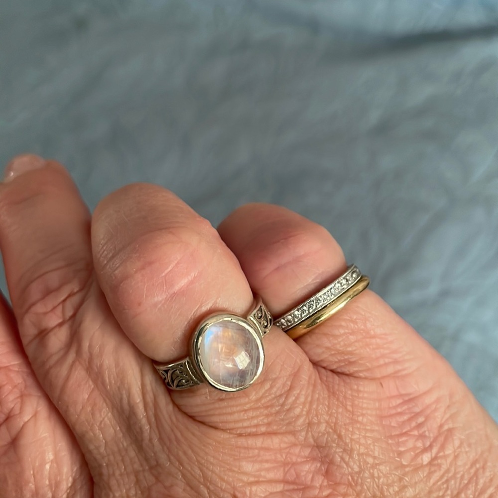 Sterling silver moonstone ring
